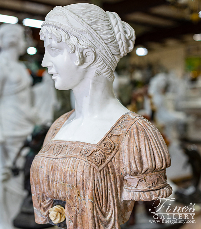 Marble Statues  - Female Marble Bust - MBT-410